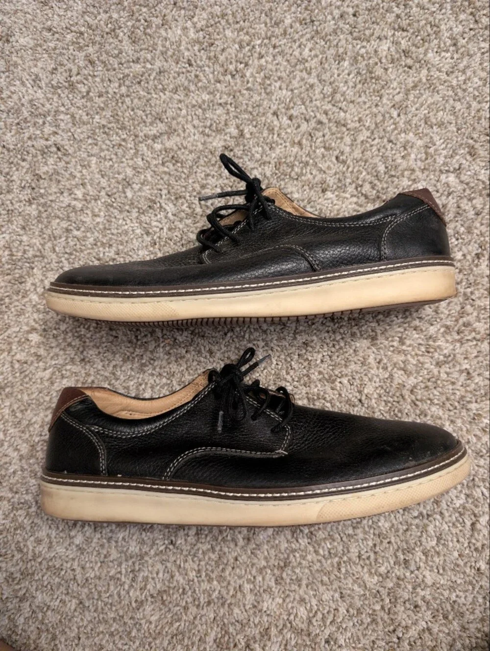 Johnston & Murphy Black Lambskin Leather Lace-Up Men’s Oxford Shoe Sz 10.5